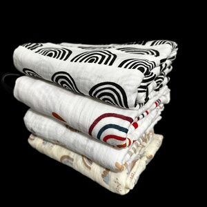 Muslin Swaddle Baby Blanket Set [4 Pack] - Ultra Soft, Large, Gender Neutral